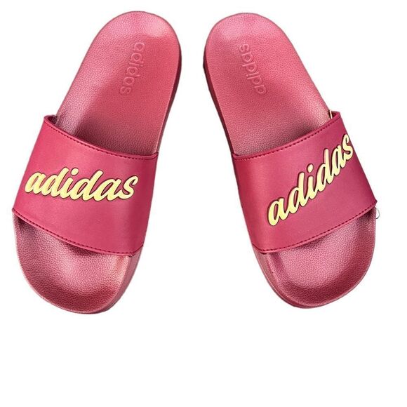 adidas ADILETTE SHOWER SLIDES Red/Sandy Beige Sandal - Picture 7 of 15